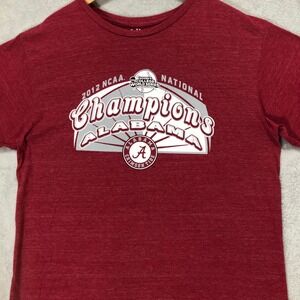 Alabama Crimson Tide Champions T-Shirt NCAA Heather Red Blue 84 Men's Size Large